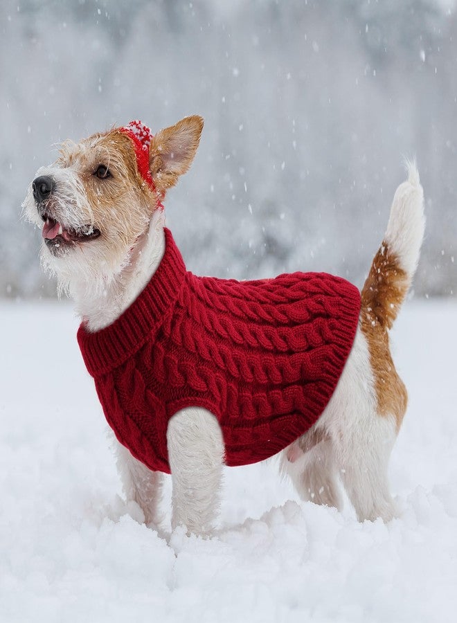 Yeyeplum 4 Pack Dog Sweaters for Small Dogs, Puppy Small Medium Warm Clothe in Winter, Pet Cat Turtleneck Knitted Sweaters Cold Weather for Boy Girl Pet Chihuahua Doggie, Four Colors (S) - Image 4